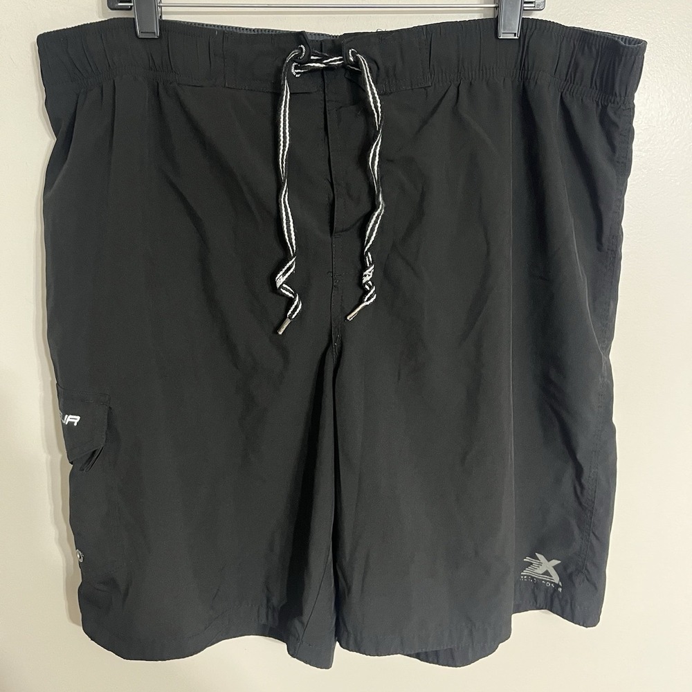 Men's ZeroXposur Black Lined Swim Trunks Board Shorts Size‎ XL Drawstring Waist